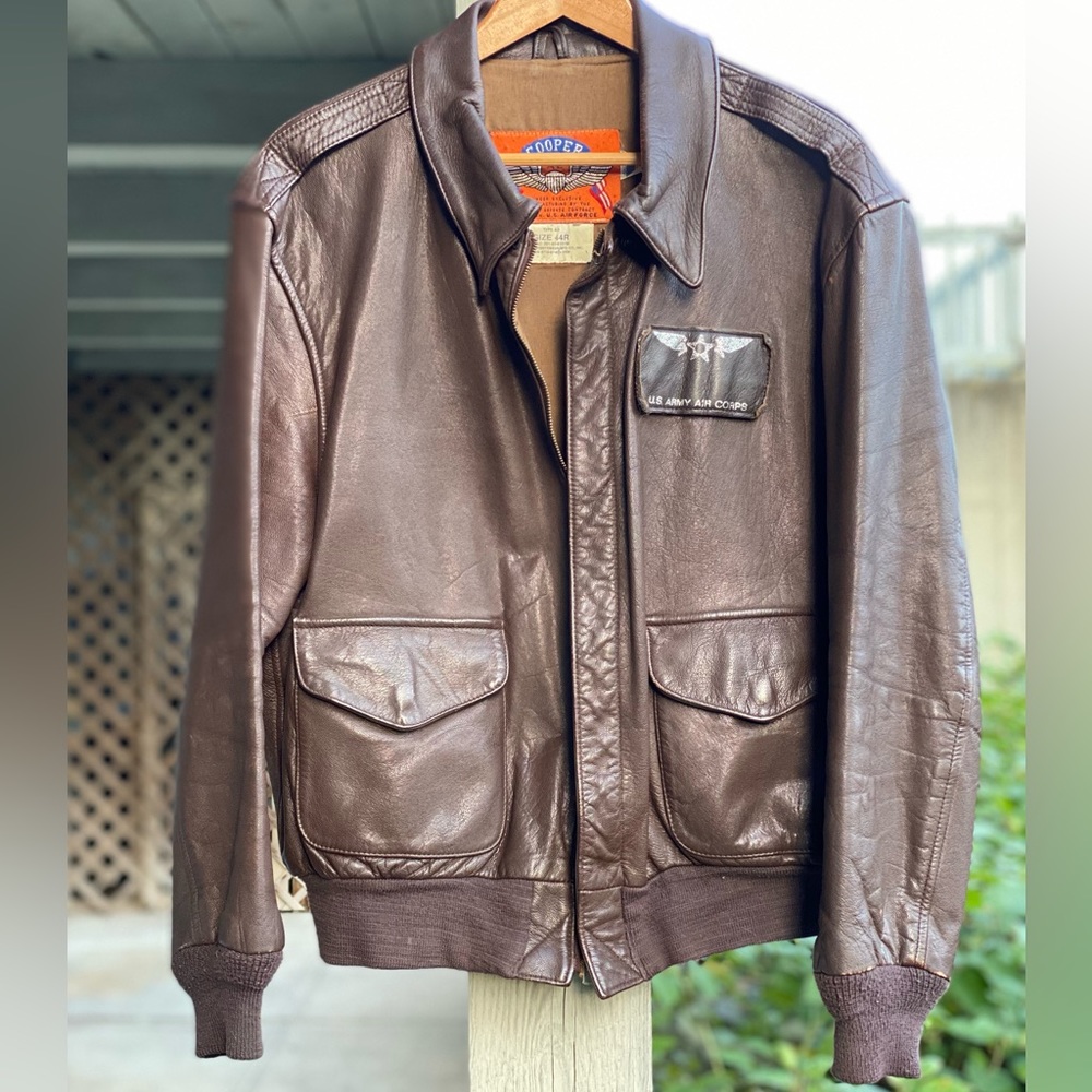 Vintage Cooper A-2 Goatskin Leather Army Air Force Bomber Flight Jacket 44R USA